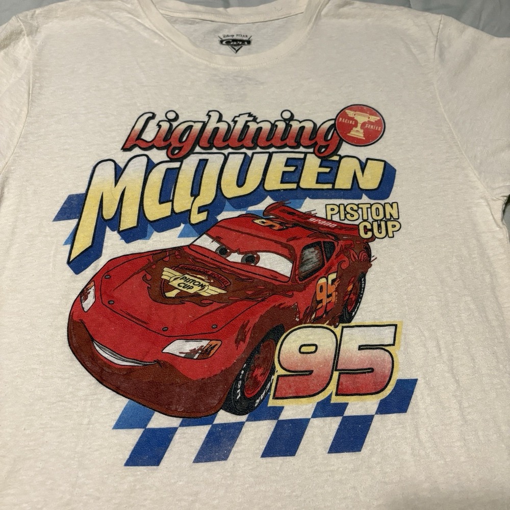 Disney Pixar Cars Lightning McQueen Piston Cup Racing Series 95 T-Shirt Men's L
